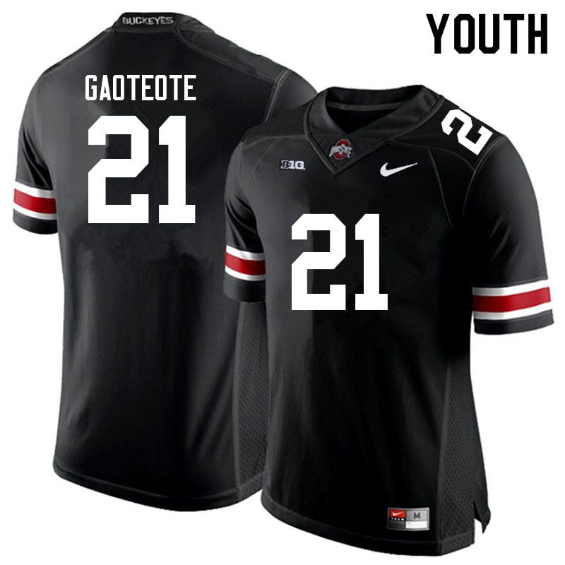 Ohio State Buckeyes Palaie Gaoteote Youth #21 Black Authentic Stitched College Football Jersey